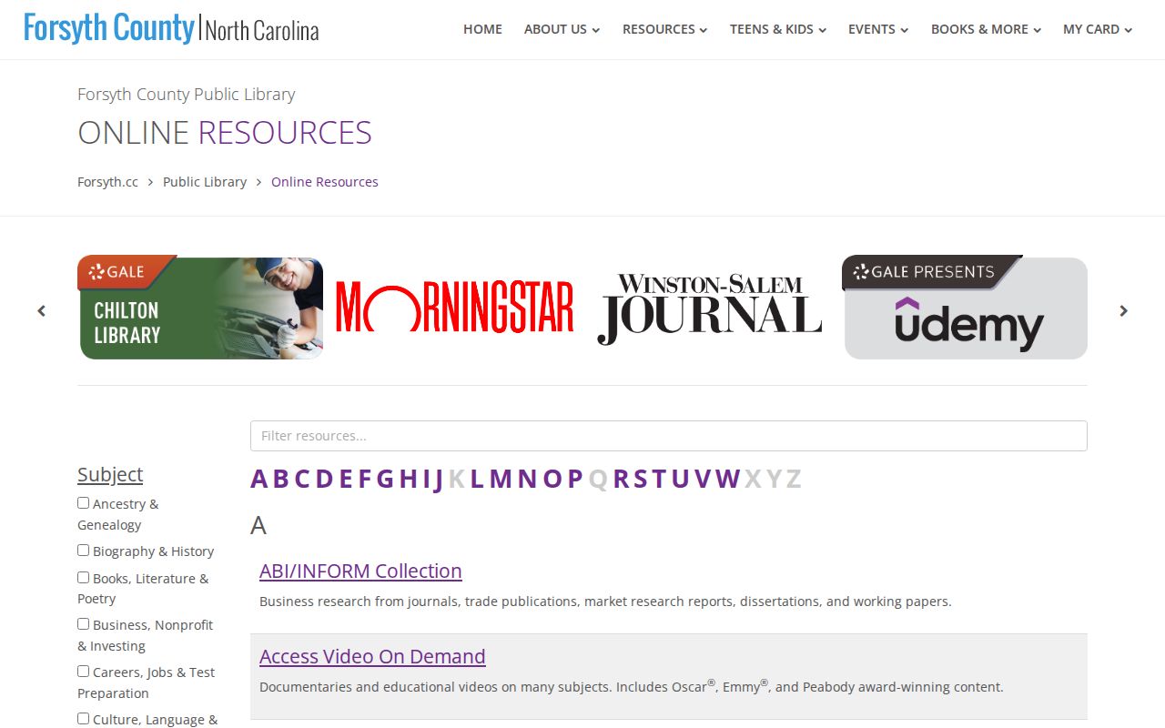 Clemmons city directory access through Forsyth County Library online resources