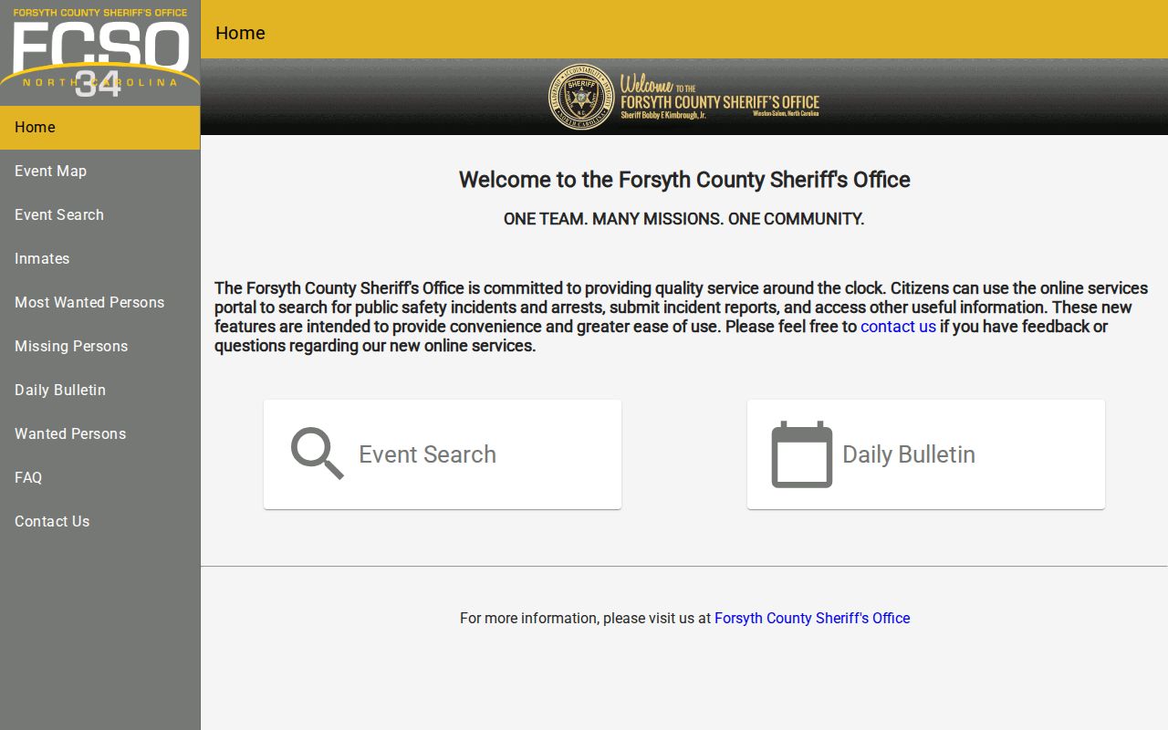 Clemmons residents directory view of Forsyth County inmate inquiry