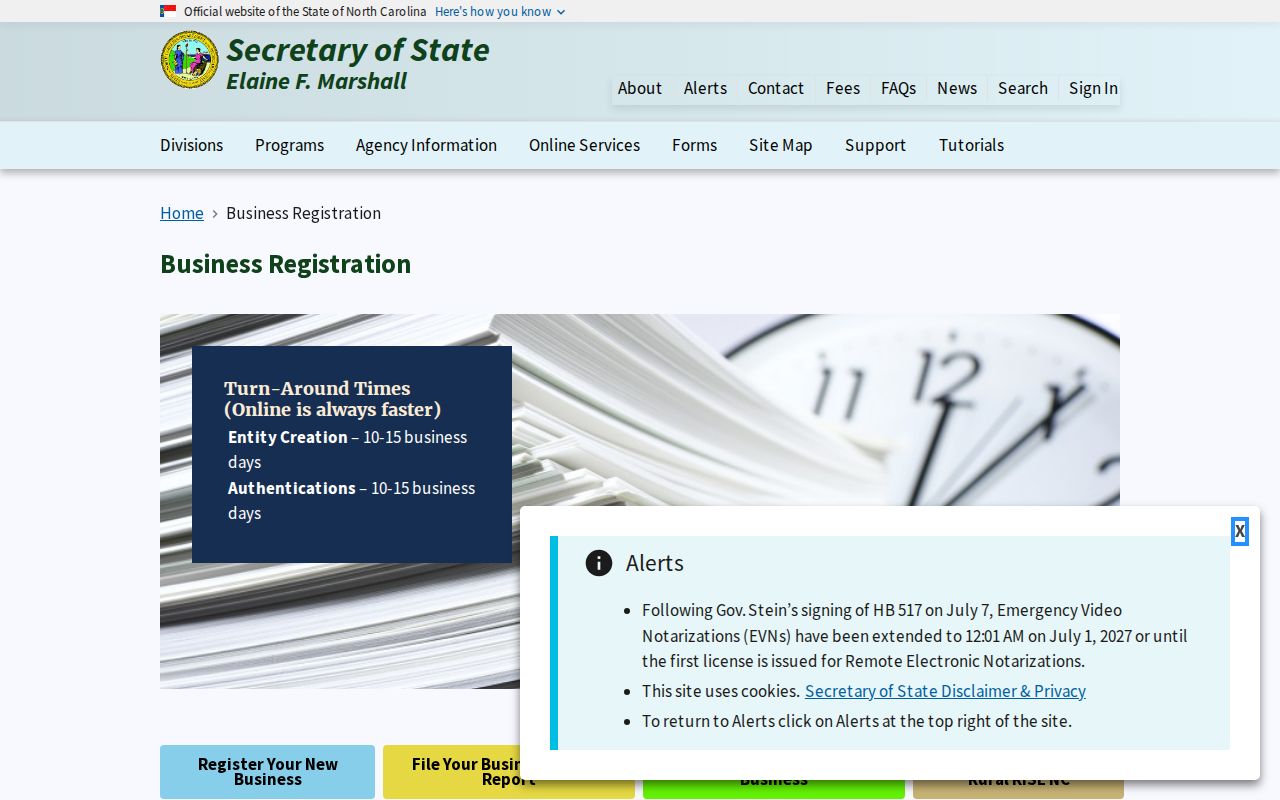 Clemmons residents directory view of North Carolina business registration search