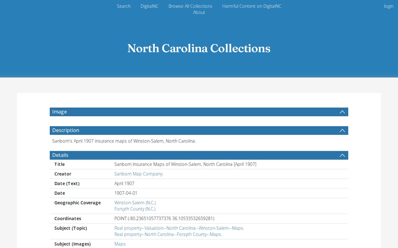 Clemmons previous residents research using the DigitalNC Sanborn map collection