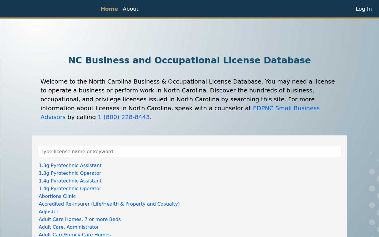 Clemmons resident lookup NCBOLD license portal