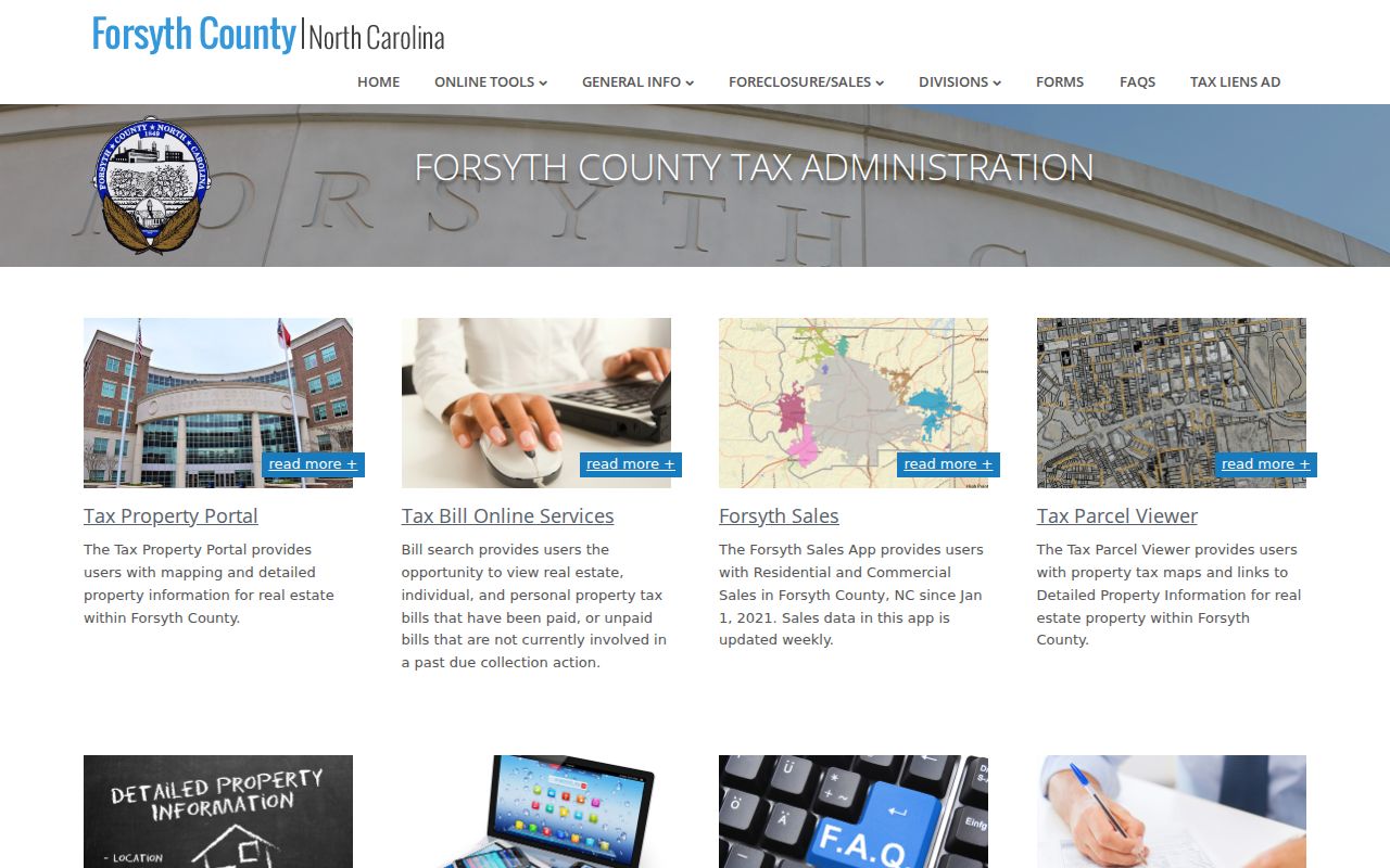Clemmons street directory view of Forsyth Tax Administration
