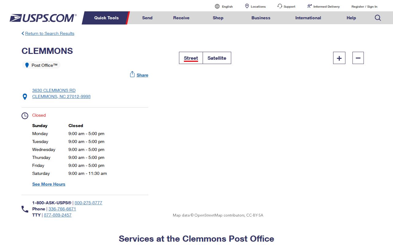 Clemmons ZIP code directory USPS Clemmons location